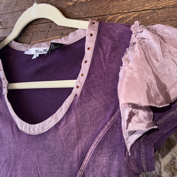 Miss Me Purple Ruffled Top - Picture 2 of 3